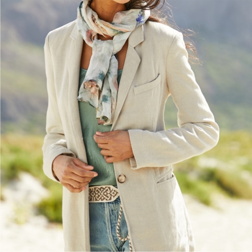 Like New Peruvian Connection Belda Linen Blend Blazer Sz 14 - Picture 3 of 8